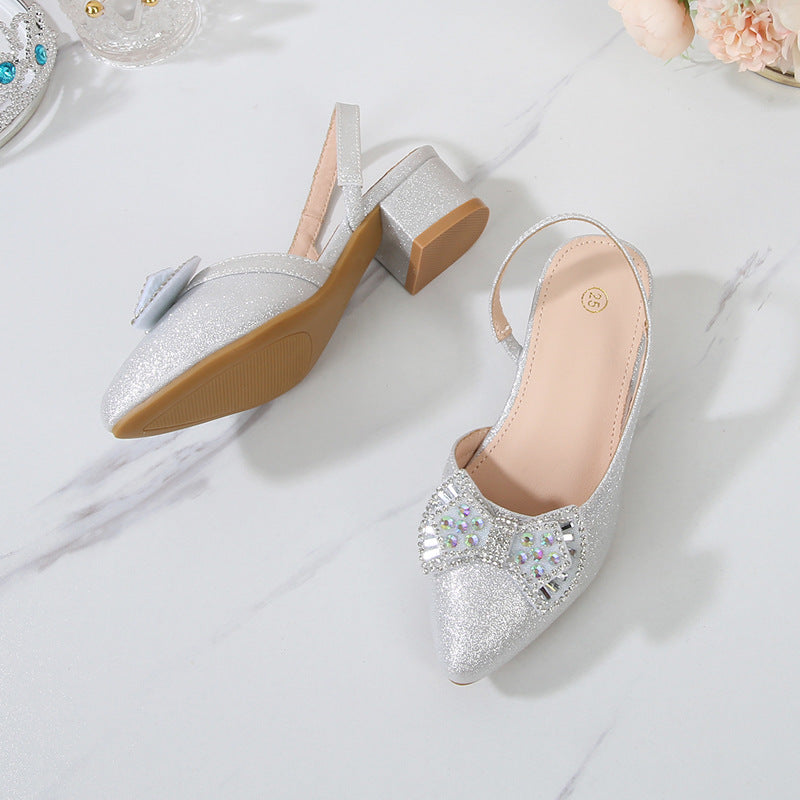 Guangdong Little Girl Princess Shoes 712 Years Old Pu Crystal Diamond Children's Shoes Spring and Summer New Style