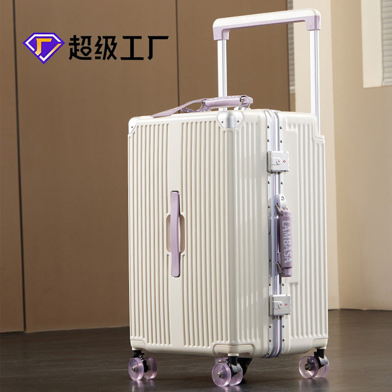 2025 New Model Wide-Handle Luggage Suitcase 28inch Large Capacity Stylish Aluminum Frame Travel Suitcase Sturdy and Durable Password-Protected Suitcase