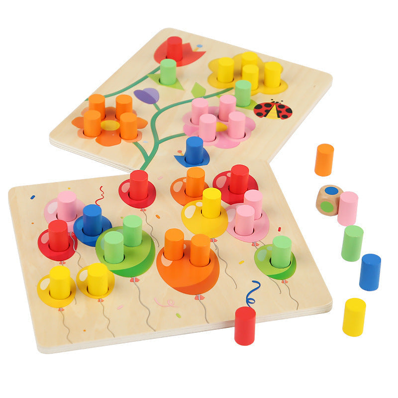 Educational Puzzle Board for Children, Color Recognition, Classification, Matching, Insert Columns, Concentration Training, Kindergarten Shape Matching