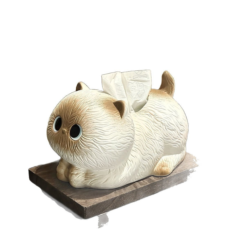 Adorable Siamese Cat Tissue Box Cute Napkin Holder for Living Room Coffee Table—Creative Home Paper Towel Dispenser