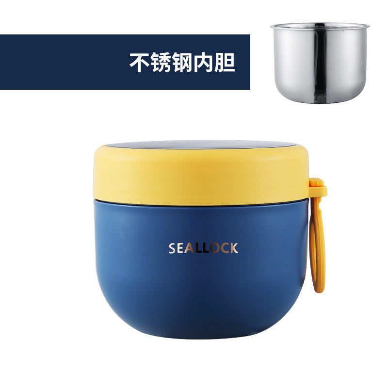 304 Stainless Steel Insulated Bowl Breakfast Cup Oatmeal Cup Wide Diameter Yogurt Bowl Porridge Jar Portable Fresh-Keeping Bowl Small Lunch Box