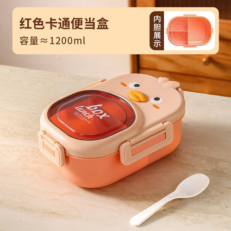 304 Stainless Steel Cartoon Compartment Lunch Box for Students, Kids Insulated Bento Box, Sealed and Portable, Stylish and Beautiful
