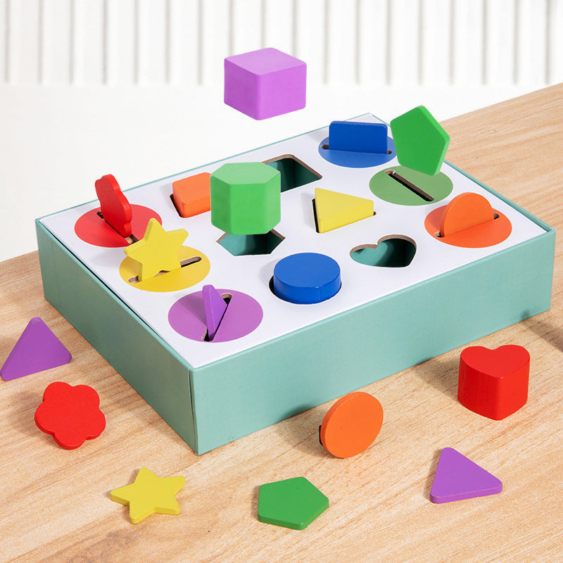 Montessori Teaching Aids for Babies, Geometric Shape Classification Box, Cognitive Matching, Color Recognition, Suitable for Children Aged 4 to 6 Years Old