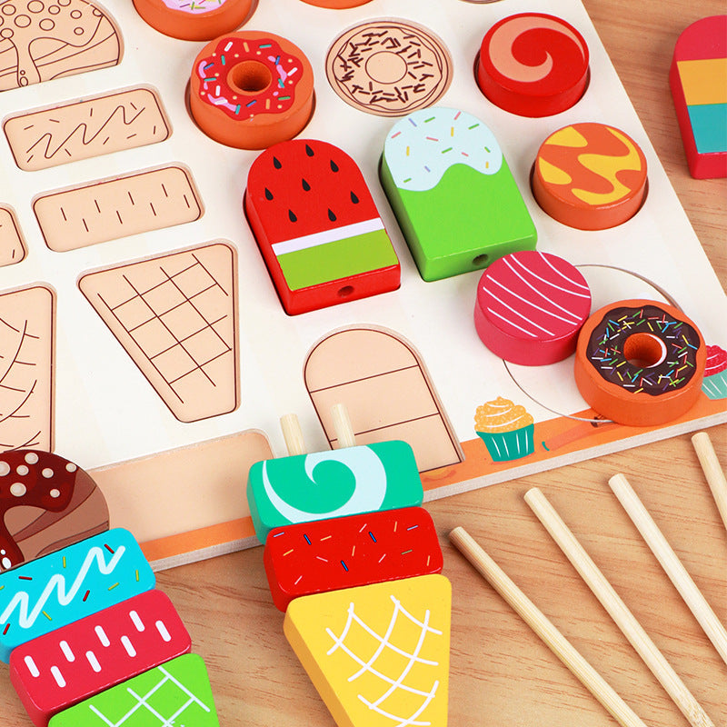 Children's Ice Cream Shop Variety Dessert Plate Role Play Puzzle Early Education Educational Toys Girls' Toys