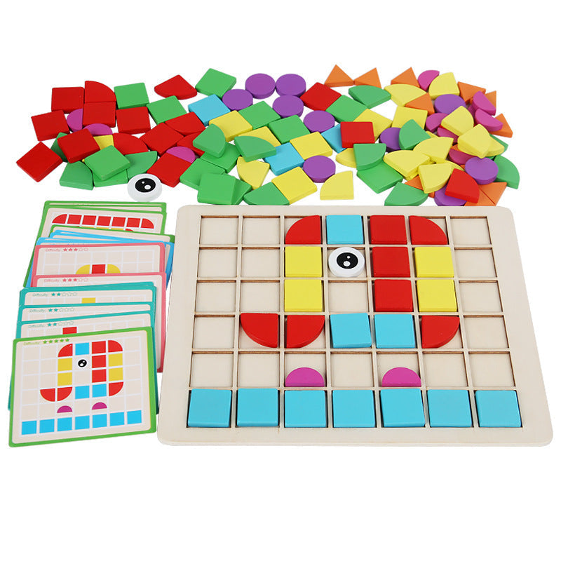 Wooden Creative Shape Puzzle Montessori Teaching Aids Children's Early Education Educational Toys Intellectual Development