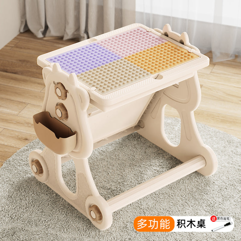Compatible with a Certain Large Building Block Table, Large Particle Assembly Educational Children's Toy, Multifunctional Learning and Play Table for Babies
