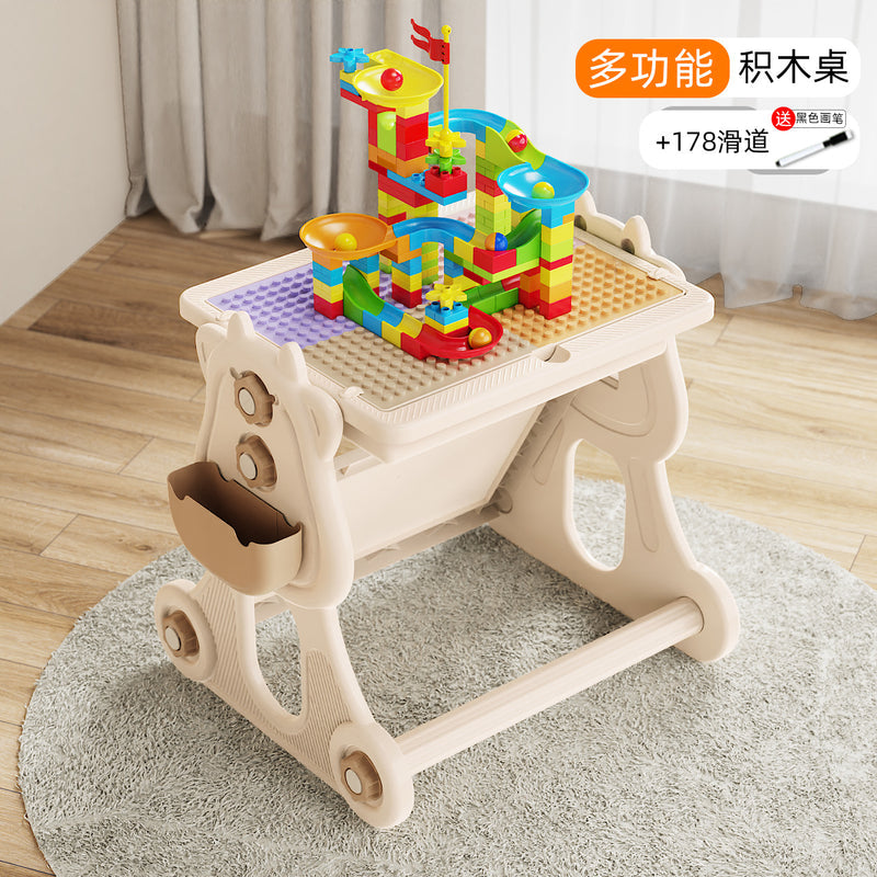 Compatible with a Certain Large Building Block Table, Large Particle Assembly Educational Children's Toy, Multifunctional Learning and Play Table for Babies