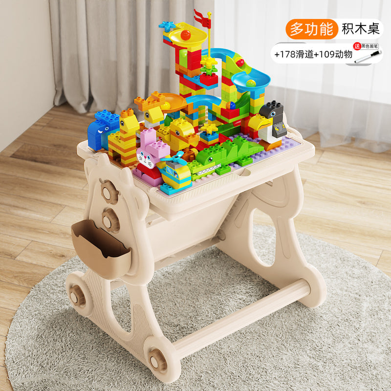 Compatible with a Certain Large Building Block Table, Large Particle Assembly Educational Children's Toy, Multifunctional Learning and Play Table for Babies