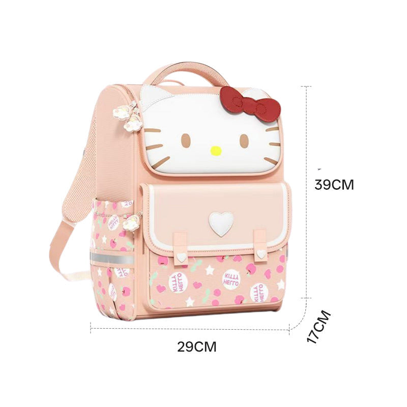 Ready Stock Wholesale Large Capacity Pink Girls Backpack, Lightweight Casual School Bag for Elementary Students, Weight-Relief Breathable Double Shoulder Backpack