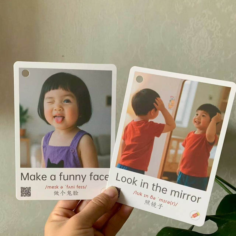 Real-Life Parent-Child TPR Action Command Flashcards (English Enlightenment & Bilingual Early Learning) — Supports Point-Reading