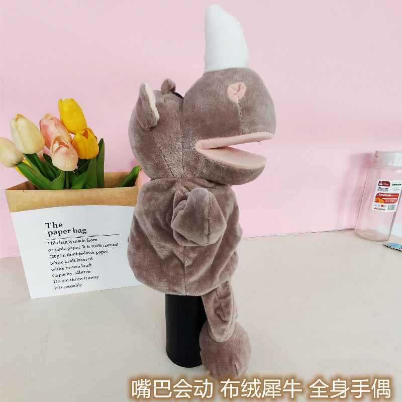 Ventriloquism Animal Hand Puppet Plush Toy Family Interactive Gloves Kindergarten Storytelling Can Open Mouth Doll Rag Doll