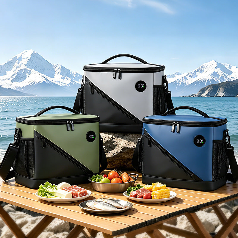 Sufei One-Touch Temperature Display Picnic Bag, Insulated Bag, Sealed and Leak-Proof, Long-Lasting Thermal Insulation and Cold Preservation, Outdoor Camping Travel Ice Bag