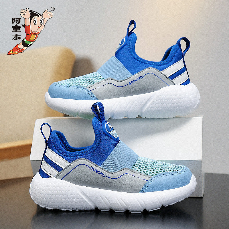 Astro Boy Boys' Sneakers Summer 2026 New Mesh Breathable Children's Slip-On Shoes for Bo