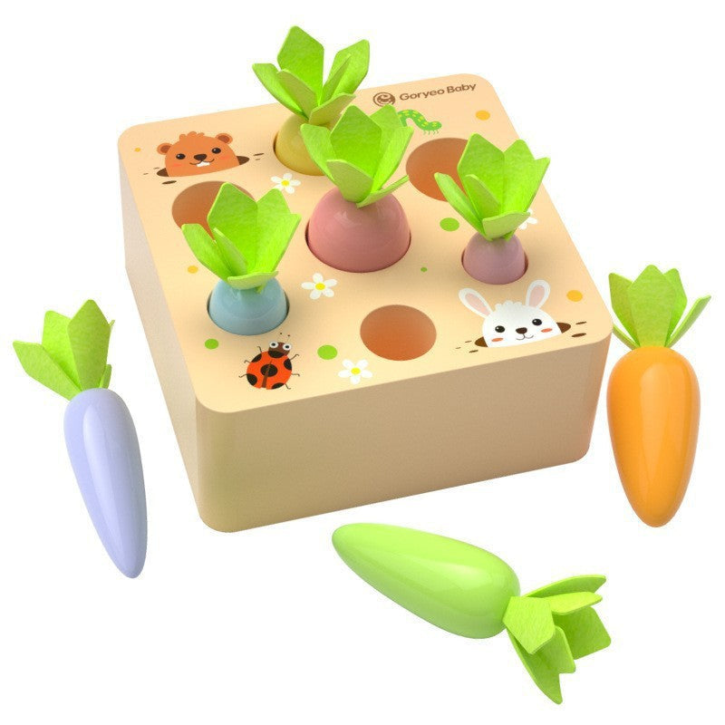 Children's simulation fishing insect-catching and radish-pulling multifunctional desktop game puzzle early education parent-child interactive wooden toy