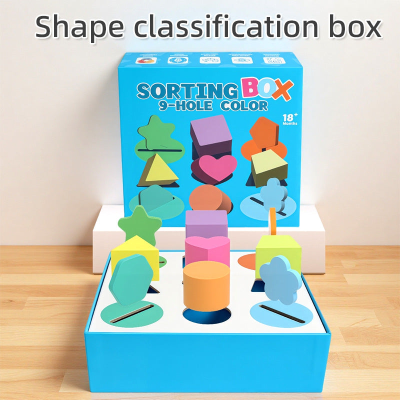 Montessori Teaching Aids for Babies, Geometric Shape Classification Box, Cognitive Matching, Color Recognition, Suitable for Children Aged 4 to 6 Years Old