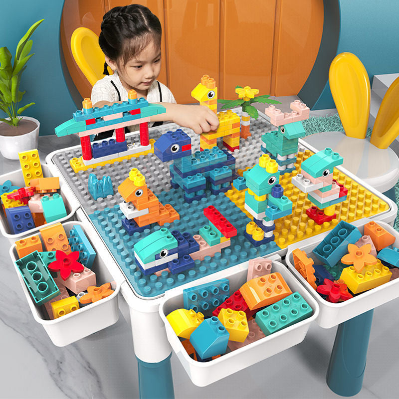 Compatible with a Certain Large Building Block Table, Large Particle Assembly Educational Children's Toy, Multifunctional Learning and Play Table for Babies