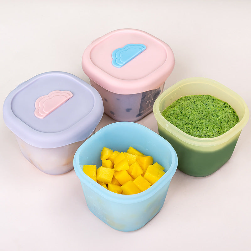 Baby Silicone Food Storage Container, Baby Puree Freezer Box, Meat Puree Freezing Tray, Portion Ice Cube Mold, Independent Storage, Baby Food Freezing Grid