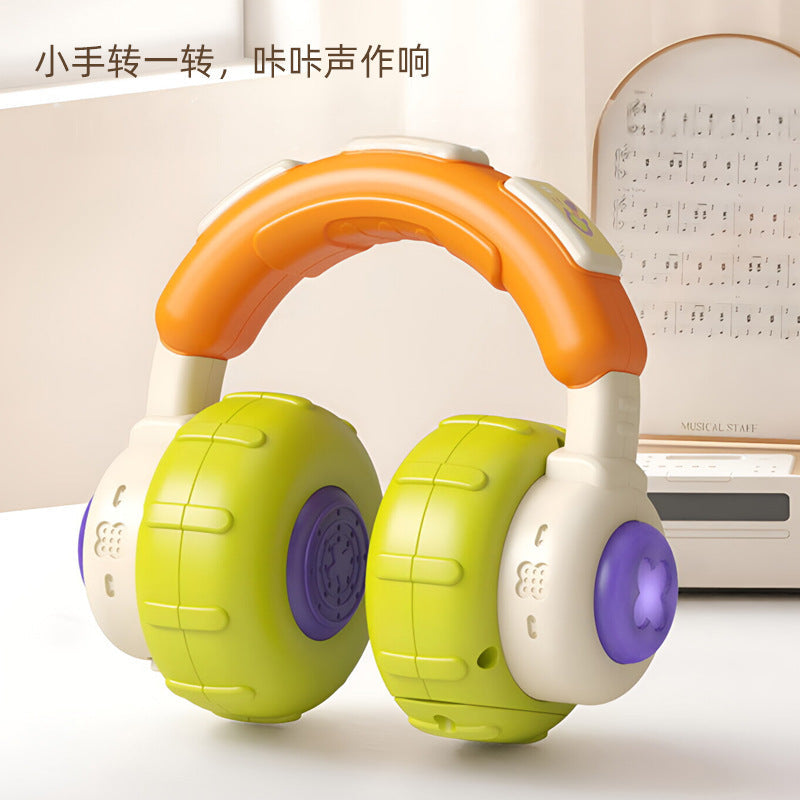 Baby Multi-Function Hand-Crank Rattle Bed Bell with Twisting Sound & Lights, Teething Chew Toy for Ages 0-3, Soothing Newborn Rattle