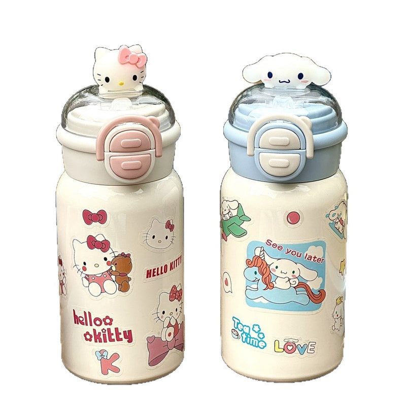 New plastic cup ins high color value large capacity portable cute cartoon children student water cup summer net red