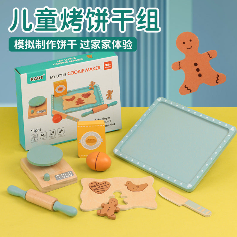 Kids Pretend Play Tea Set & Dessert Set, Role-Play Wooden Toys for Preschool Kindergarten, Imaginative Housekeeping Pretend Play