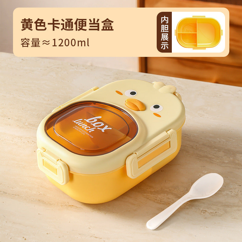 304 Stainless Steel Cartoon Compartment Lunch Box for Students, Kids Insulated Bento Box, Sealed and Portable, Stylish and Beautiful