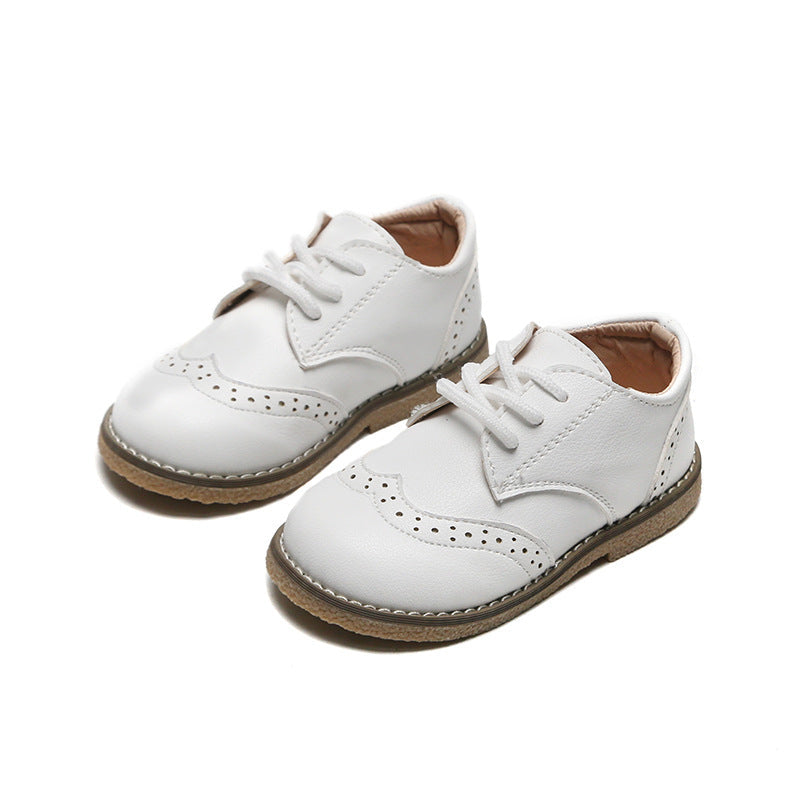 Children's Brogue Shoes Spring New British Style Small Leather Shoes Boys Soft Sole Non-Slip Baby Flats Trbottomy Kidsren's Shoes