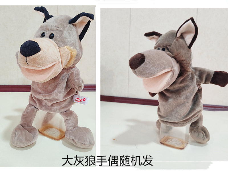 Ventriloquism Animal Hand Puppet Plush Toy Family Interactive Gloves Kindergarten Storytelling Can Open Mouth Doll Rag Doll