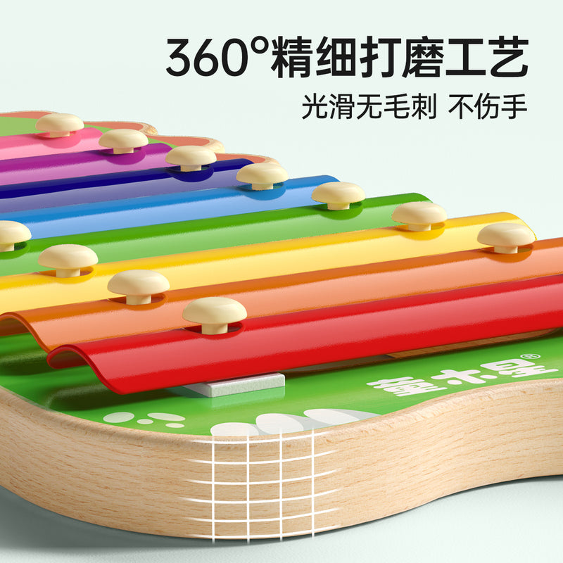 Kids Musical Toy Hand-Drum Wooden Xylophone Baby Music Percussion Instrument Gift Educational Early Learning Toy