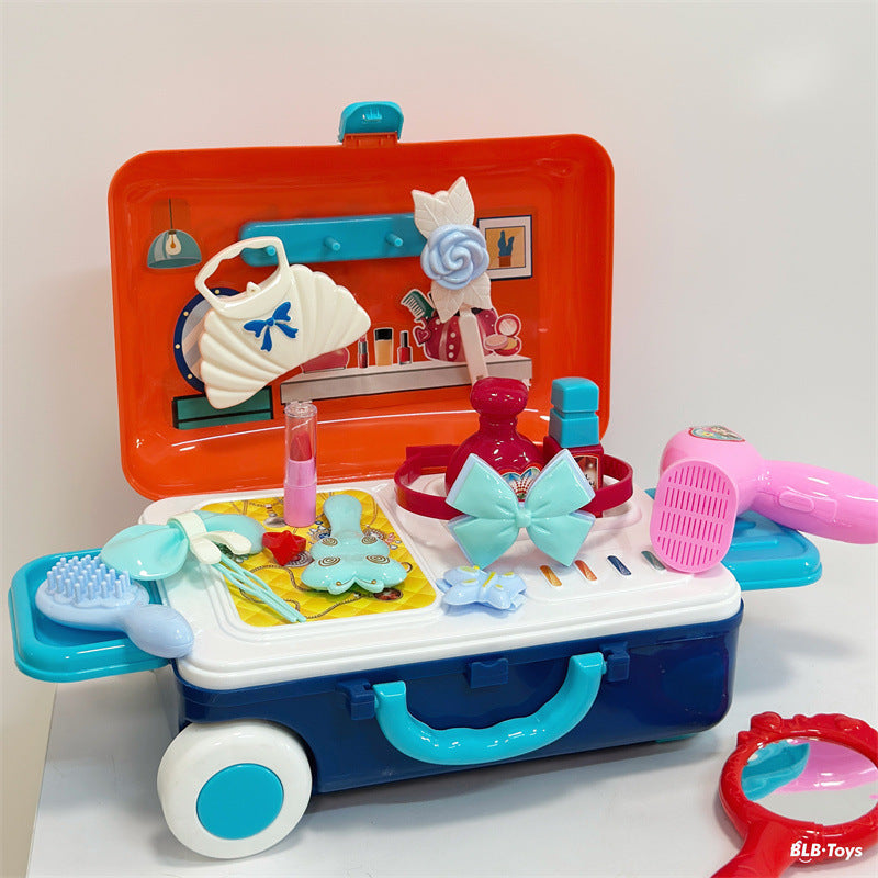 Happy Little Chef Trolley Box Meal Kitchen Utensils Doctor Makeup Craftsman Kidsren's Play House Toys Educational Baby