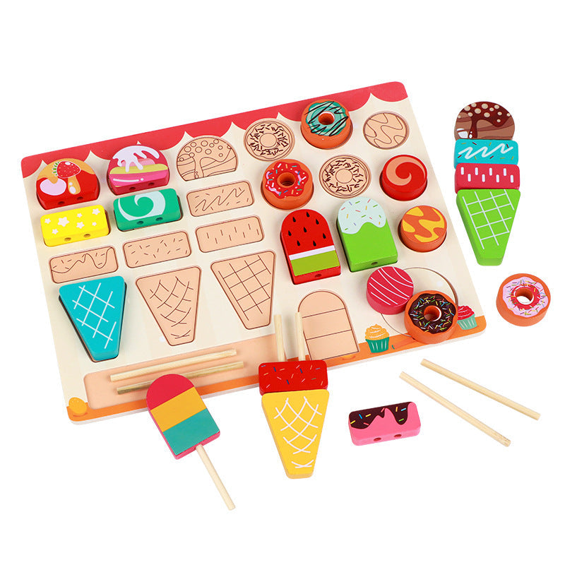 Children's Ice Cream Shop Variety Dessert Plate Role Play Puzzle Early Education Educational Toys Girls' Toys