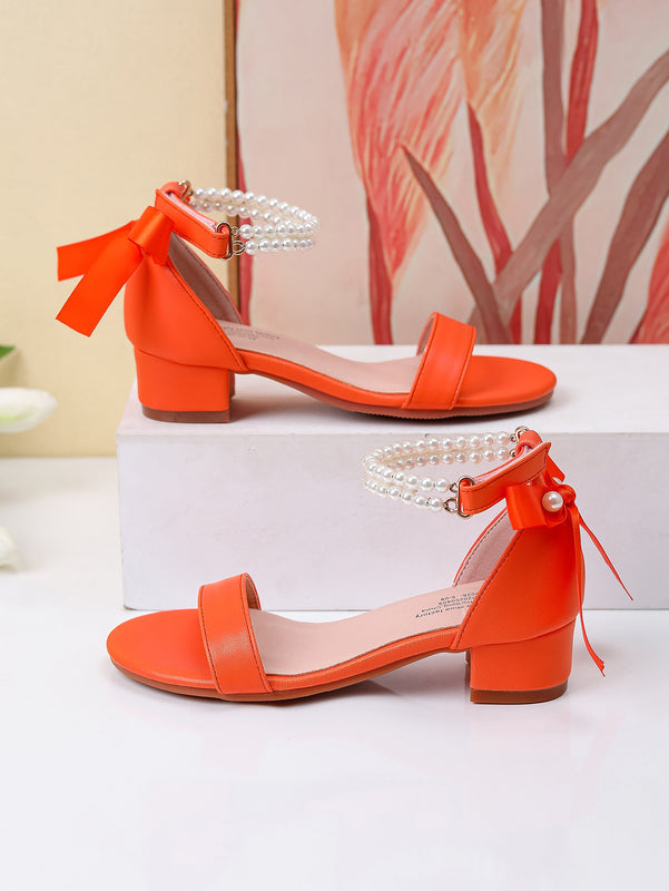 Cross-Border Exclusive 2026 New Style Elegant High-Heel Sandals for Girls, One-Strap Design with Pearl Butterfly Bow Decoration