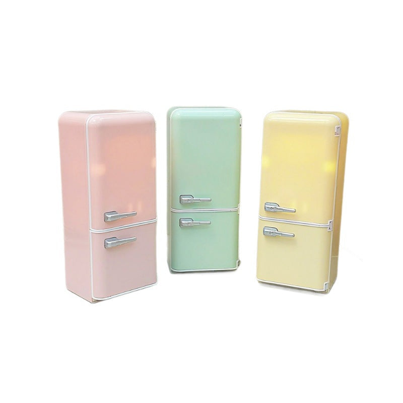 Hot Cross-Border Bestseller 1:12 Mini Light-Up Food Playset Refrigerator Toy Dollhouse Scene Decor
