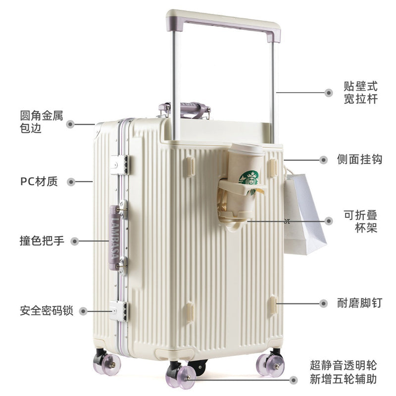 2025 New Model Wide-Handle Luggage Suitcase 28inch Large Capacity Stylish Aluminum Frame Travel Suitcase Sturdy and Durable Password-Protected Suitcase