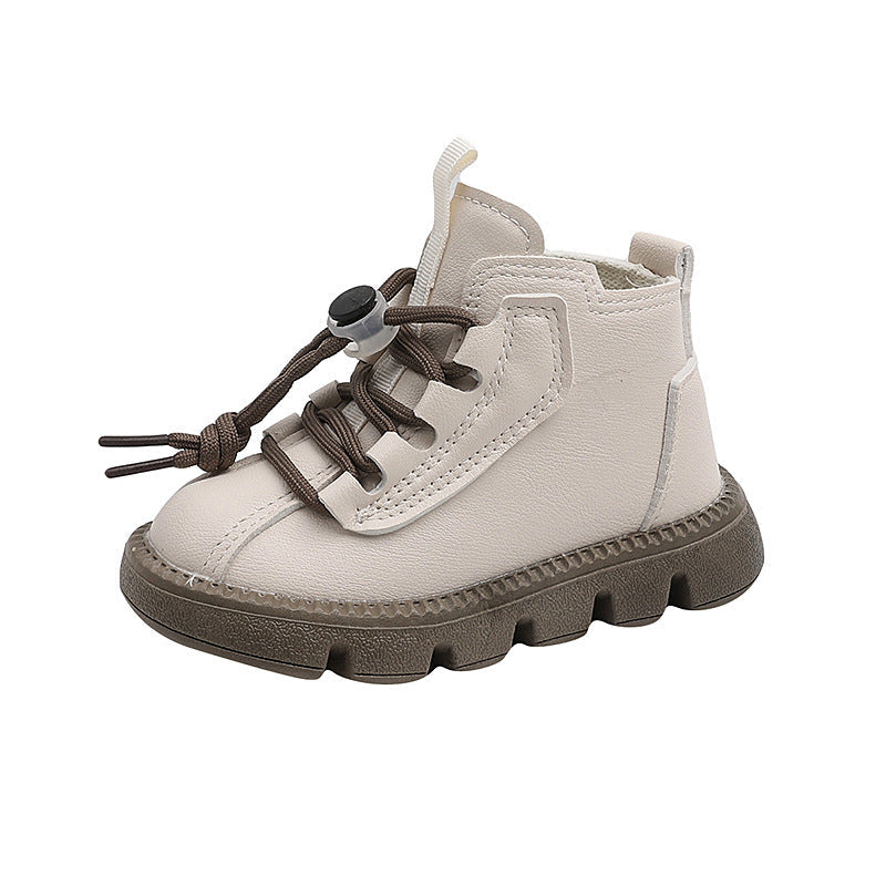 Children's Shoes Autum New Kidsren's Boots Boys' Baby Shoes Leather Single Boots Girls Soft-Soled Leather Shoes Short Boots