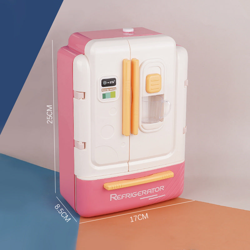Kids Pretend Play Kitchen Large-Size Realistic Spray Toy Fridge Freezer, Unisex Educational Gift for Boys and Girls Birthday