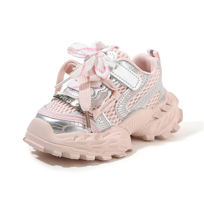 Kids Sneakers, Breathable Mesh Spring & Autumn Shoes for Girls & Boys, Fashion Chunky Platform “Dad” Shoes, Tire Sole