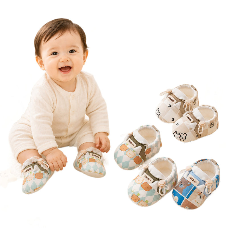 Spring and Autumn Baby Shoes 0-3-6 Months Soft Sole Anti-Slip Breathable Newborn Infant Spring Baby Shoes and Socks Pre-Walking Shoes