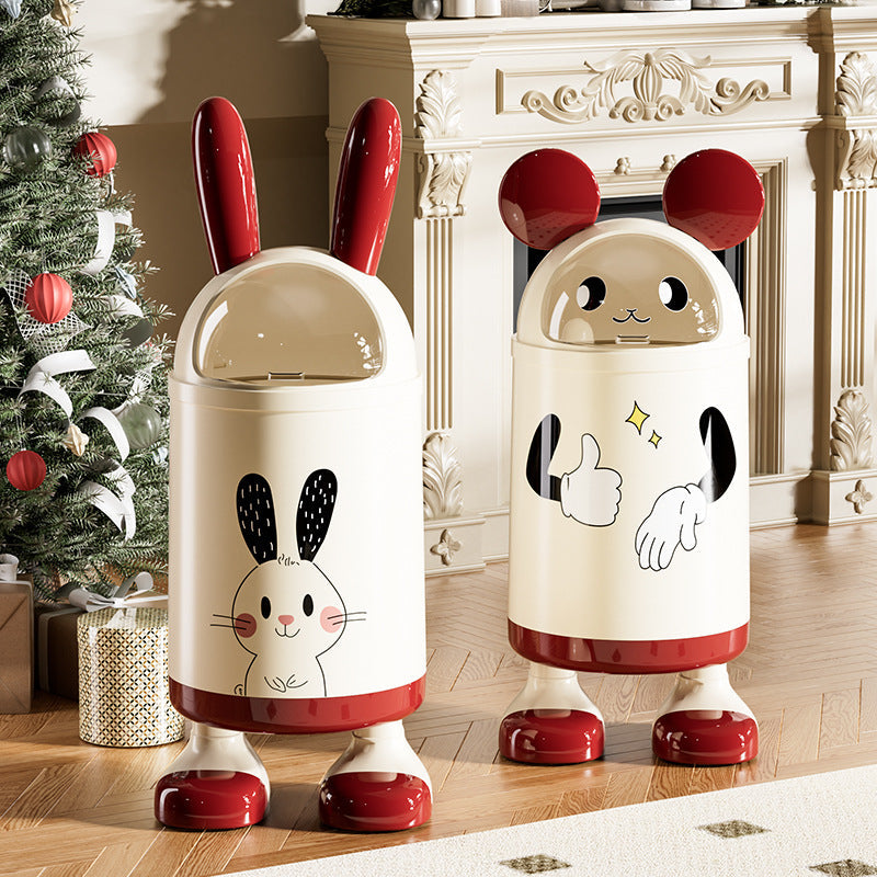 Xingyou Cute Trash Can Creative Cute Living Room Bedroom Dormitory Kitchen with Lid Thickened High Appearance Large Capacity