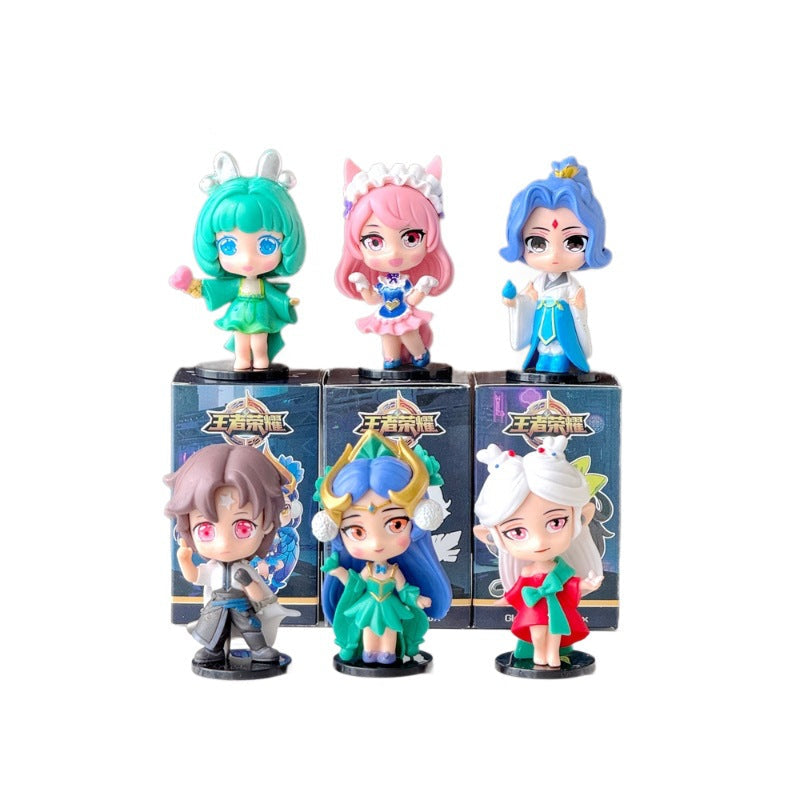 Chibi Honor of Kings Collectible Figures: Diao Chan, Cai Wenji, Daji, Sea Moon, Yunzhong Jun — Toy Figurine Character Model Blind Box Display