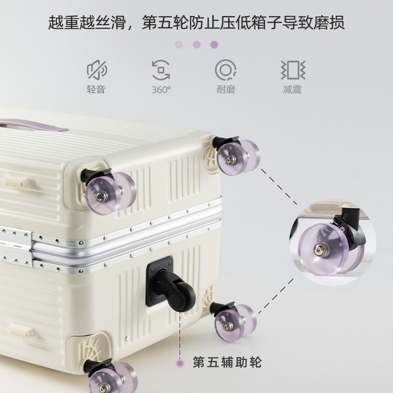 2025 New Model Wide-Handle Luggage Suitcase 28inch Large Capacity Stylish Aluminum Frame Travel Suitcase Sturdy and Durable Password-Protected Suitcase
