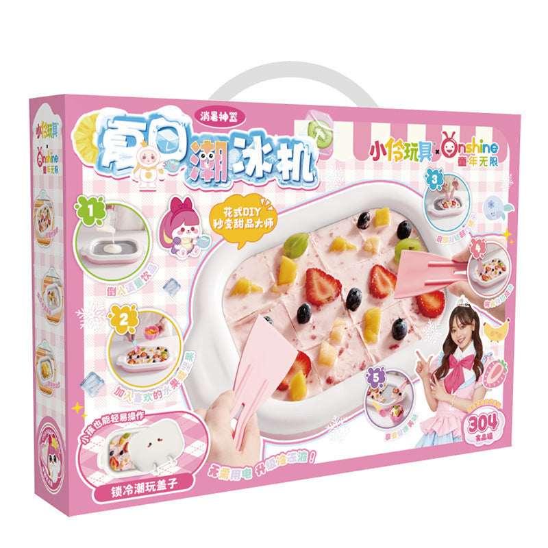 Xiaoling Toy Fried Yogurt Machine, Small Household Food-Grade Non-Electric Ice Cream Maker, DIY Ice Tray Fried Ice Machine 6