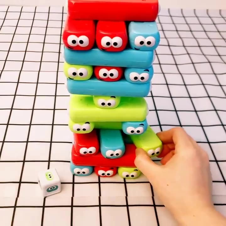 Early Education Colorful Stacking Tower Family Game Interactive Kidsren's Educational Eyes Stacking Building Block Toys