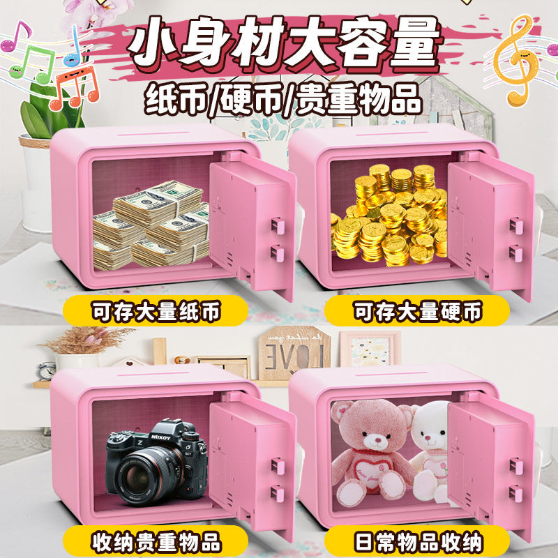 Money Bank Cabinet 2026 New Kids Girls “In Only” Safe Deposit Box with Lock, Password Box, Large-Capacity Savings Box