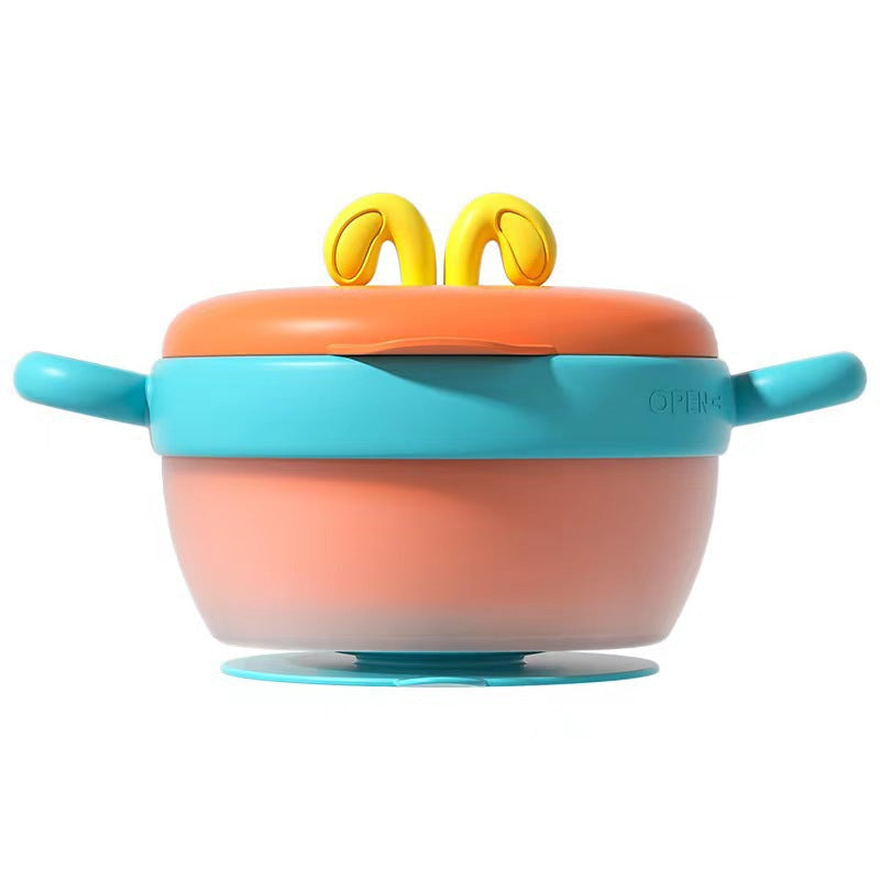Insulation Bowl 316 Stainless Steel Liner Baby Food Bowl Temperature-sensitive Color-changing Bowl Removable and Washable Baby Heating Tropical Suction Cup