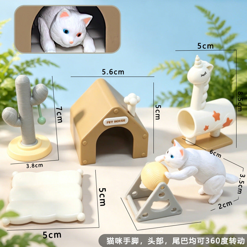Mini Scene Playset Toy Dollhouse Double-Door Refrigerator Miniature for Pretend Play, Realistic Model