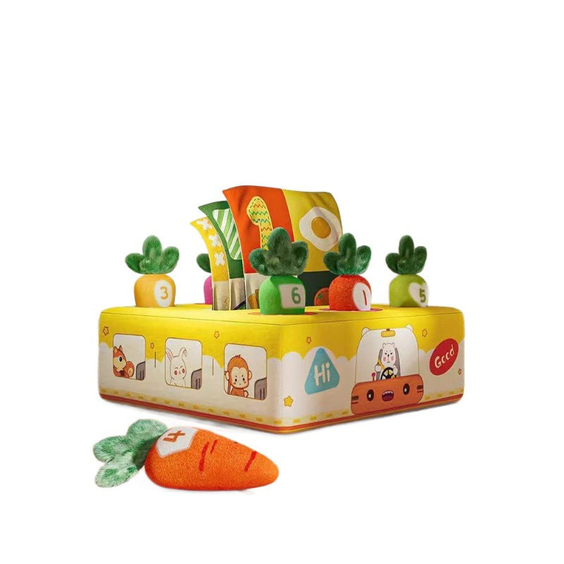 Pull the Turnip Baby Toy Tissue Box Teether for Infants and Toddlers—Chewable, Realistic “Tear-Not” Play for Boys