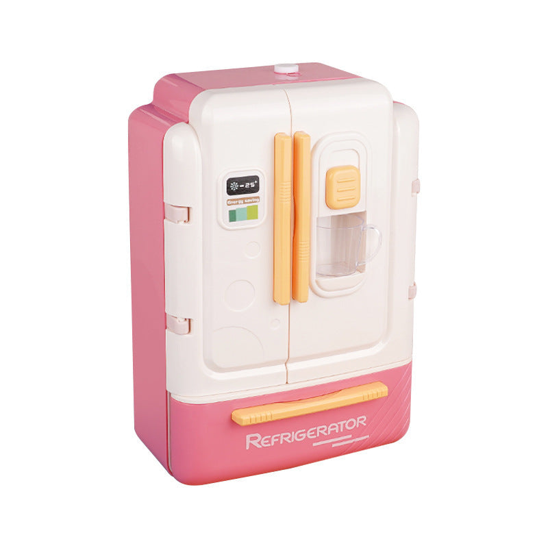 Kids Pretend Play Kitchen Large-Size Realistic Spray Toy Fridge Freezer, Unisex Educational Gift for Boys and Girls Birthday