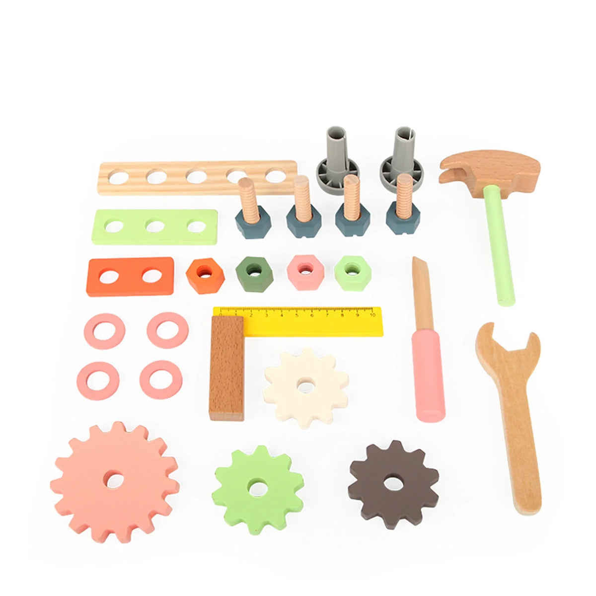 Wooden Tool Bench Simulation DIY Multifunctional Children Repair Play Tool Set for Kids 3 4 5 Year Old Girls Boys Children Gifts
