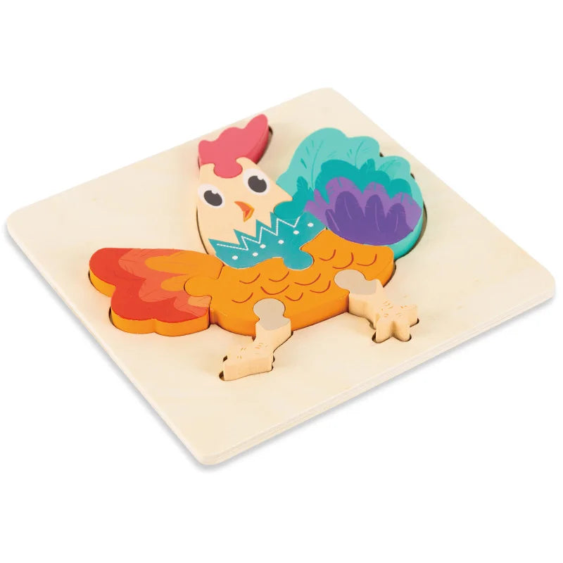 High Quality Baby 3D Wooden Puzzle Educational Toys Early Learning Cognition Kids Cartoon Grasp Intelligence Puzzle