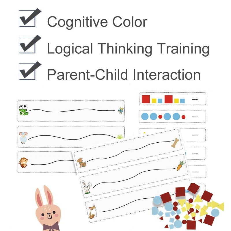 Montessori Didactic Material DIY Math Toy Color Shape Puzzle Matching Game Children Early Educational Learning Toy Teaching Aids
